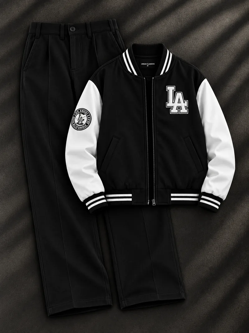 Black White Varsity Jacket Combo